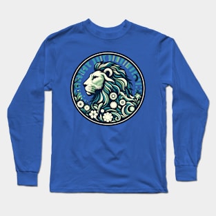 "Cosmic Charm: Leo Majesty"- Zodiac Horoscope Star Signs Long Sleeve T-Shirt